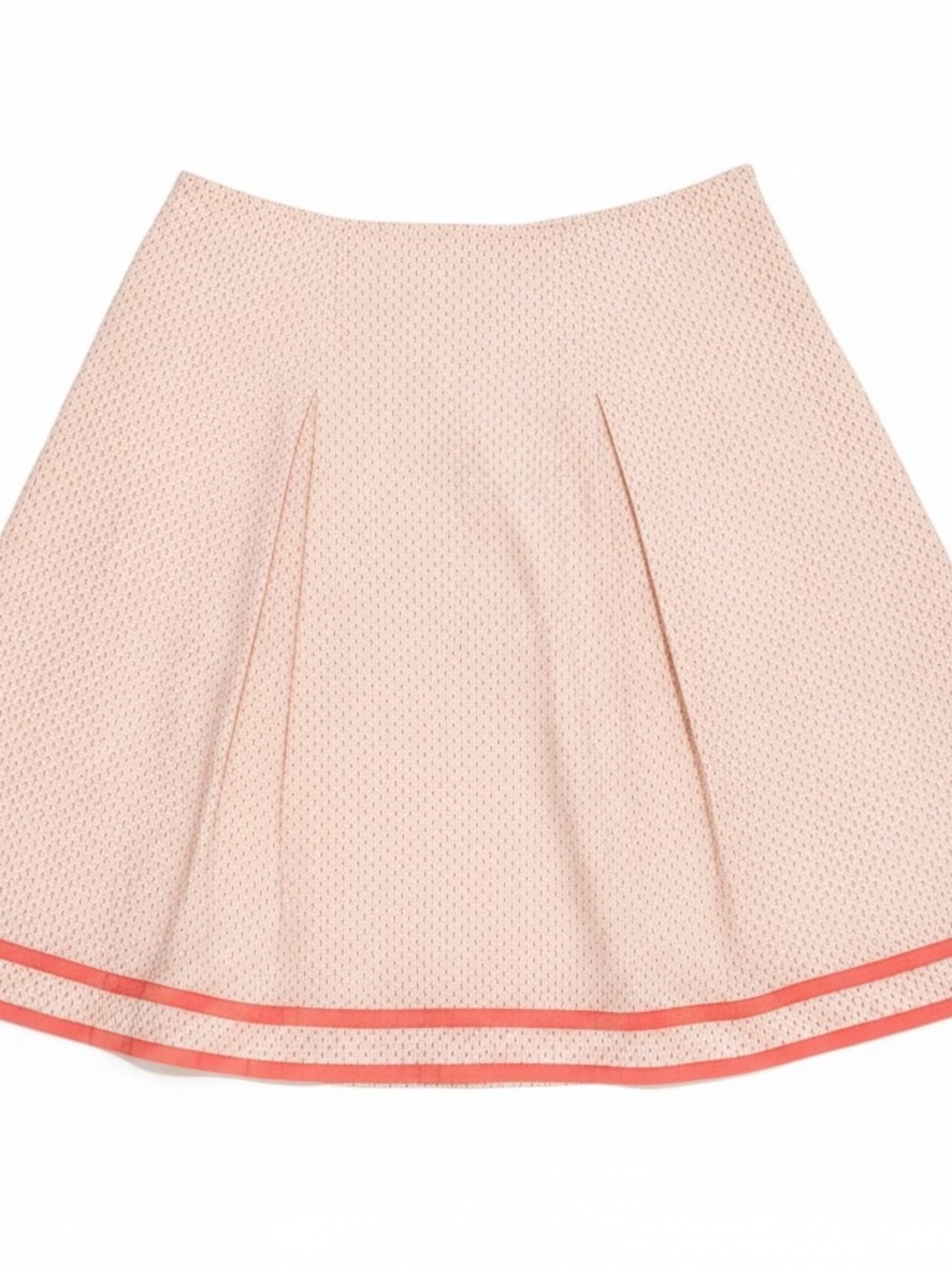 Pendleton Light Pink Textured Midi Skirt with Coral Trim - Picture 2 of 7